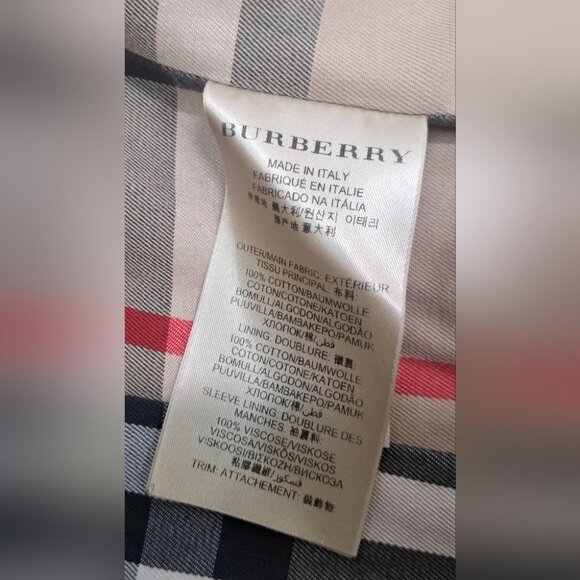 Burberry Queensborough Trench Coat Jacket Army Green Garbardine Mid-Length 4 US - Picture 13 of 16